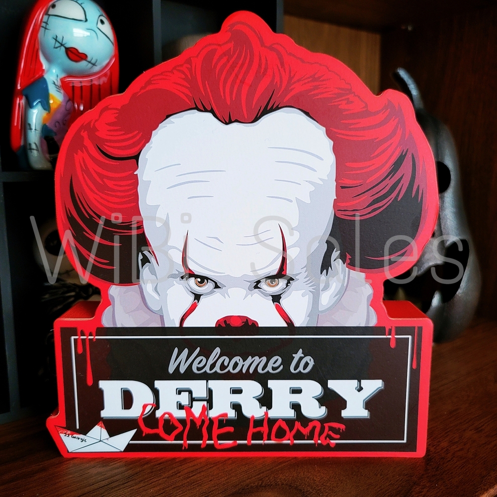 IT - Red, White & Black 'Welcome to Derry' Sign NWT